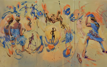 Mark Krause - Futureblues 2019 Öl auf Leinwand 180 x 300 cm